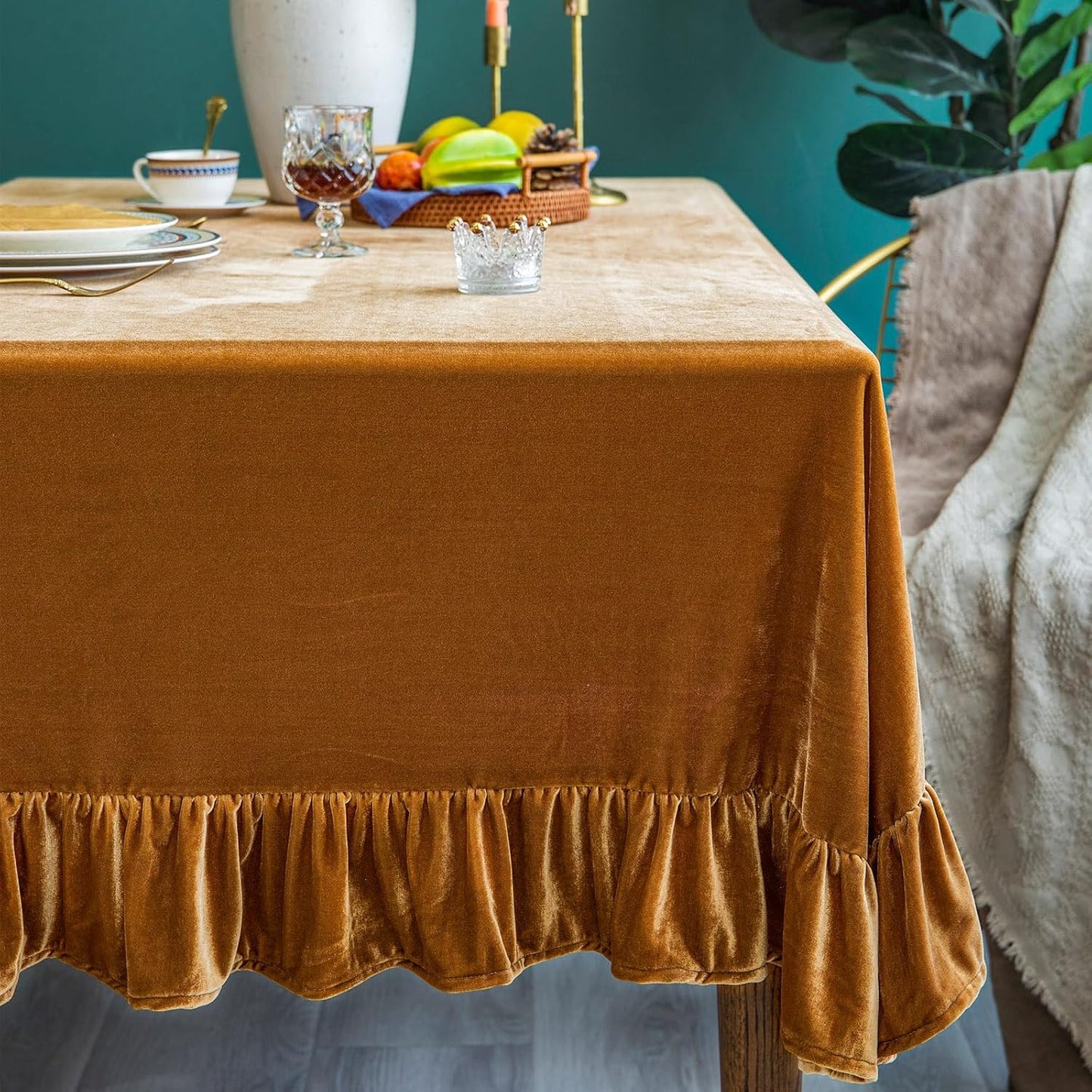 Luxurious Velvet Tablecloth for Elegant Dining and Events