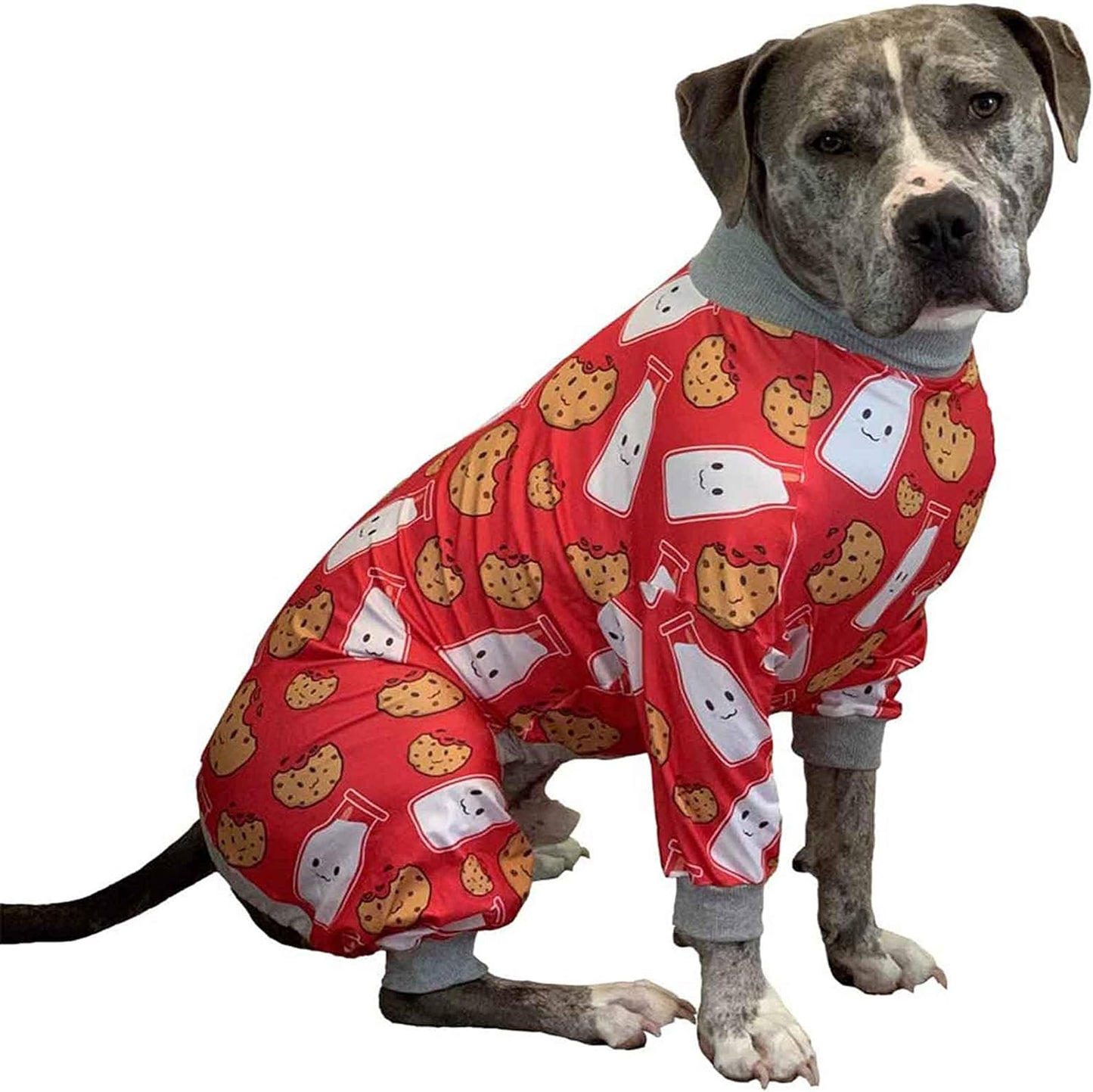 Tooth & Honey Pitbull Dog Pajamas for Medium Dogs - Cozy Onesie