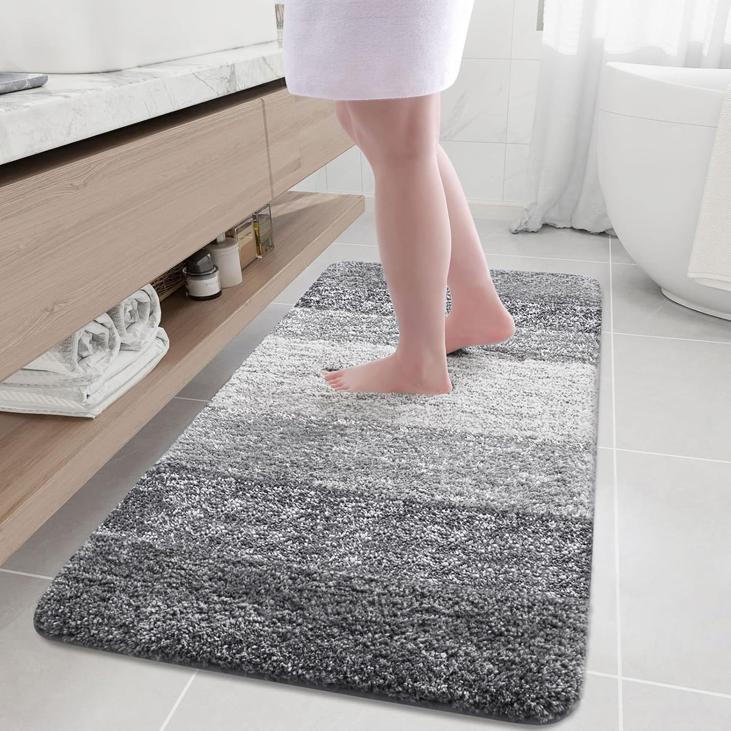 Arotive Microfiber Bathroom Rugs: Soft, Absorbent, Non-Slip Mats