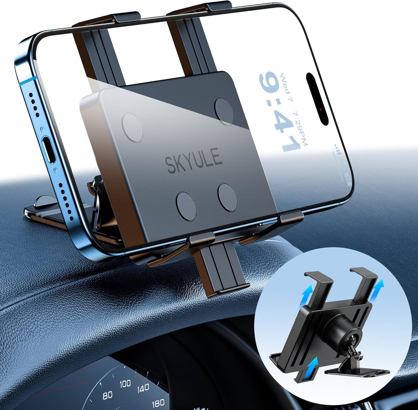 360 Degree Rotation Car Phone Holder - Secure Dashboard Mount