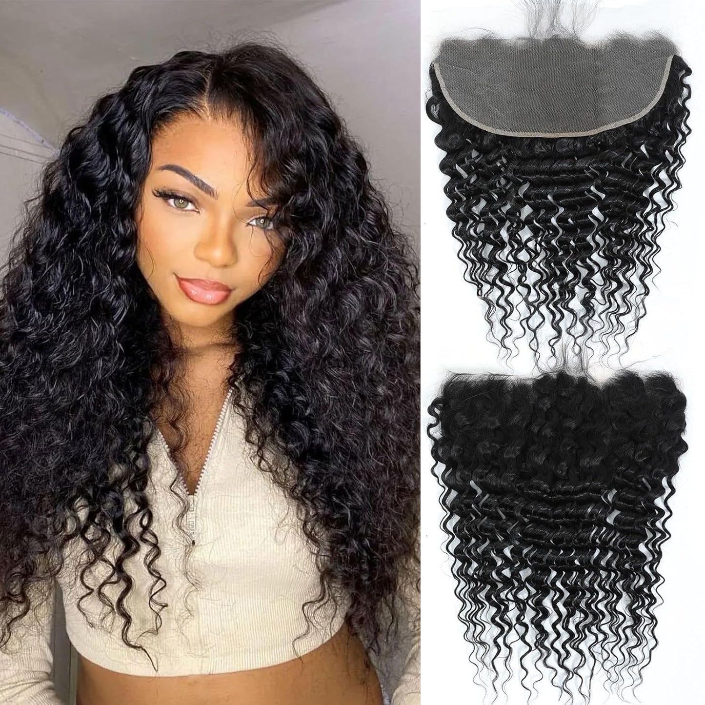 Deep Wave HD Frontal 13x6 Lace Closure for Natural Look