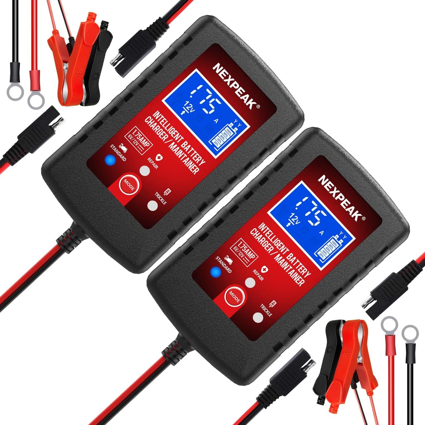NEXPEAK 2-Pack Smart Battery Charger - Maintain Power Easily!