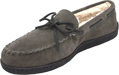 Minnetonka Mens Pile Lined Hardsole Moccasin for Comfort