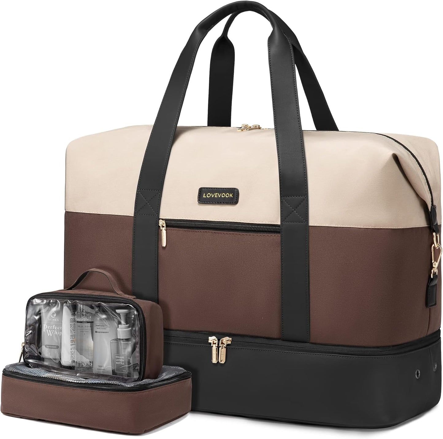 LOVEVOOK Weekender Bag - Large Travel Duffel with Packing Cubes