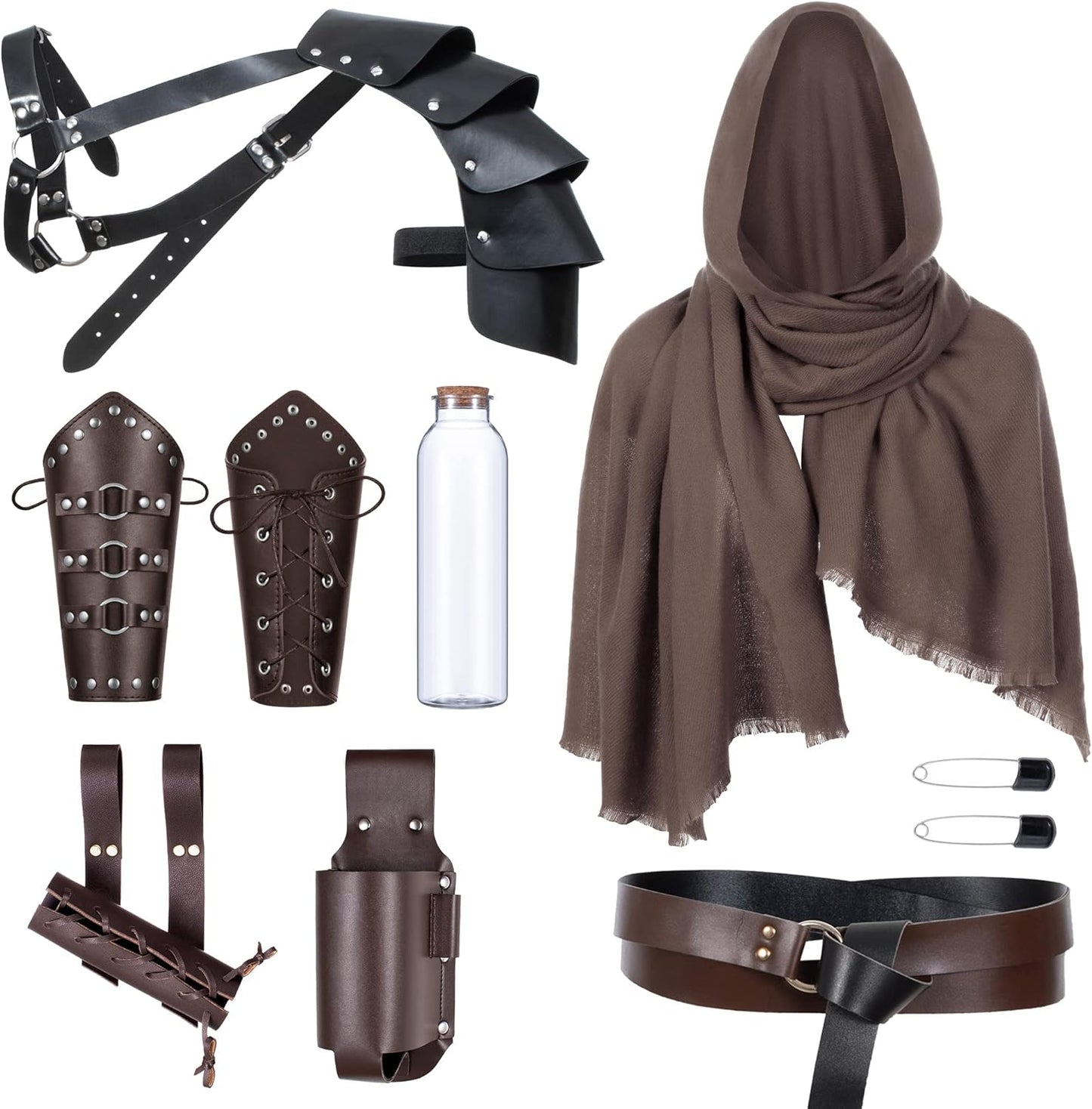 Medieval Knight Leather Belt Shawl for Renaissance Cosplay Events
