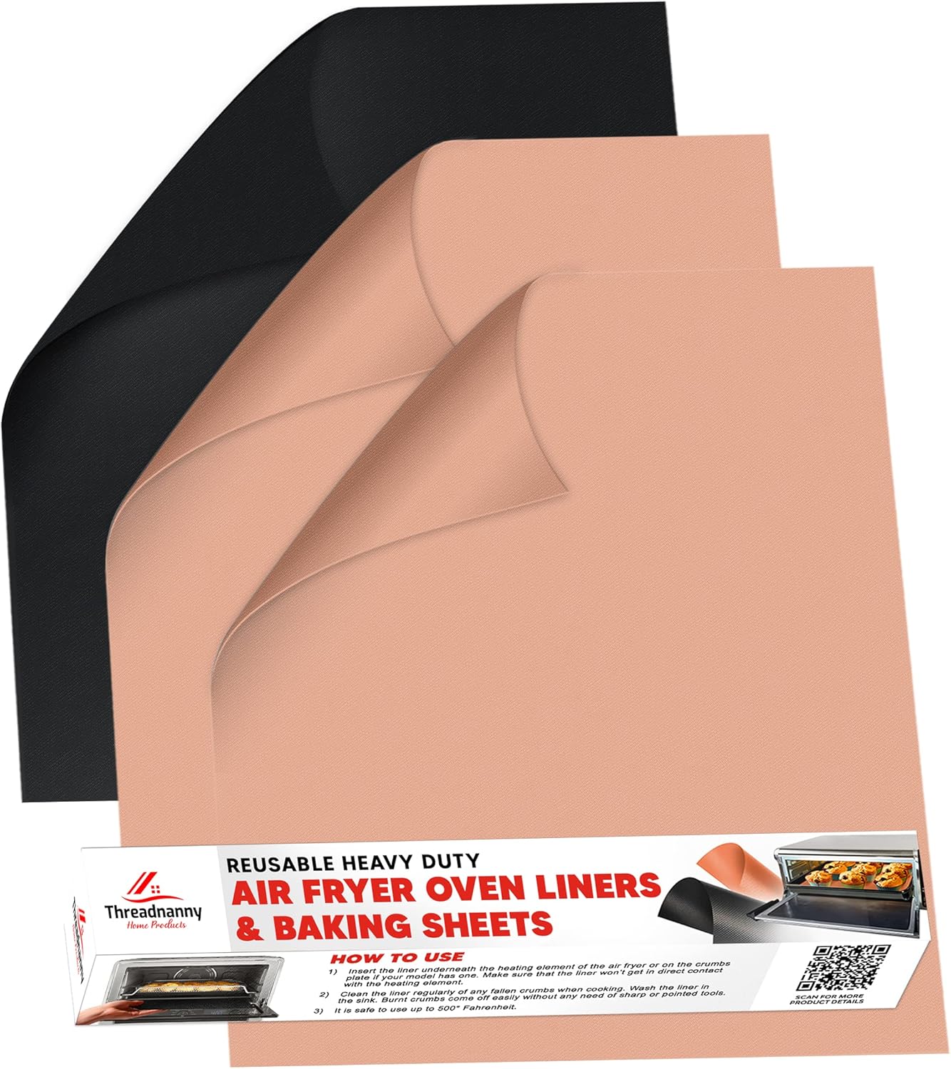 Non-Stick Baking & Air Fryer Kit - 4 Pack - 12 x 12