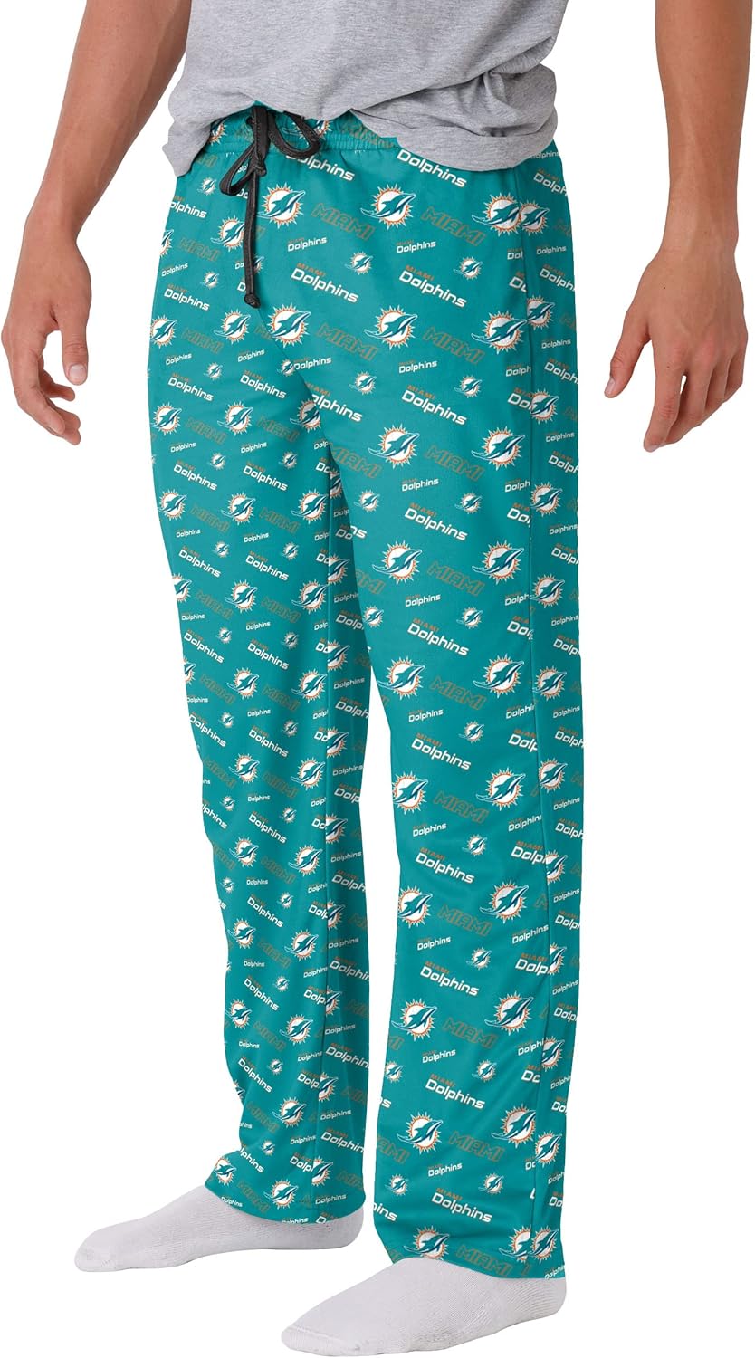 FOCO NFL Mens Team Logo Repeat Print Lounge Pants for Comfort