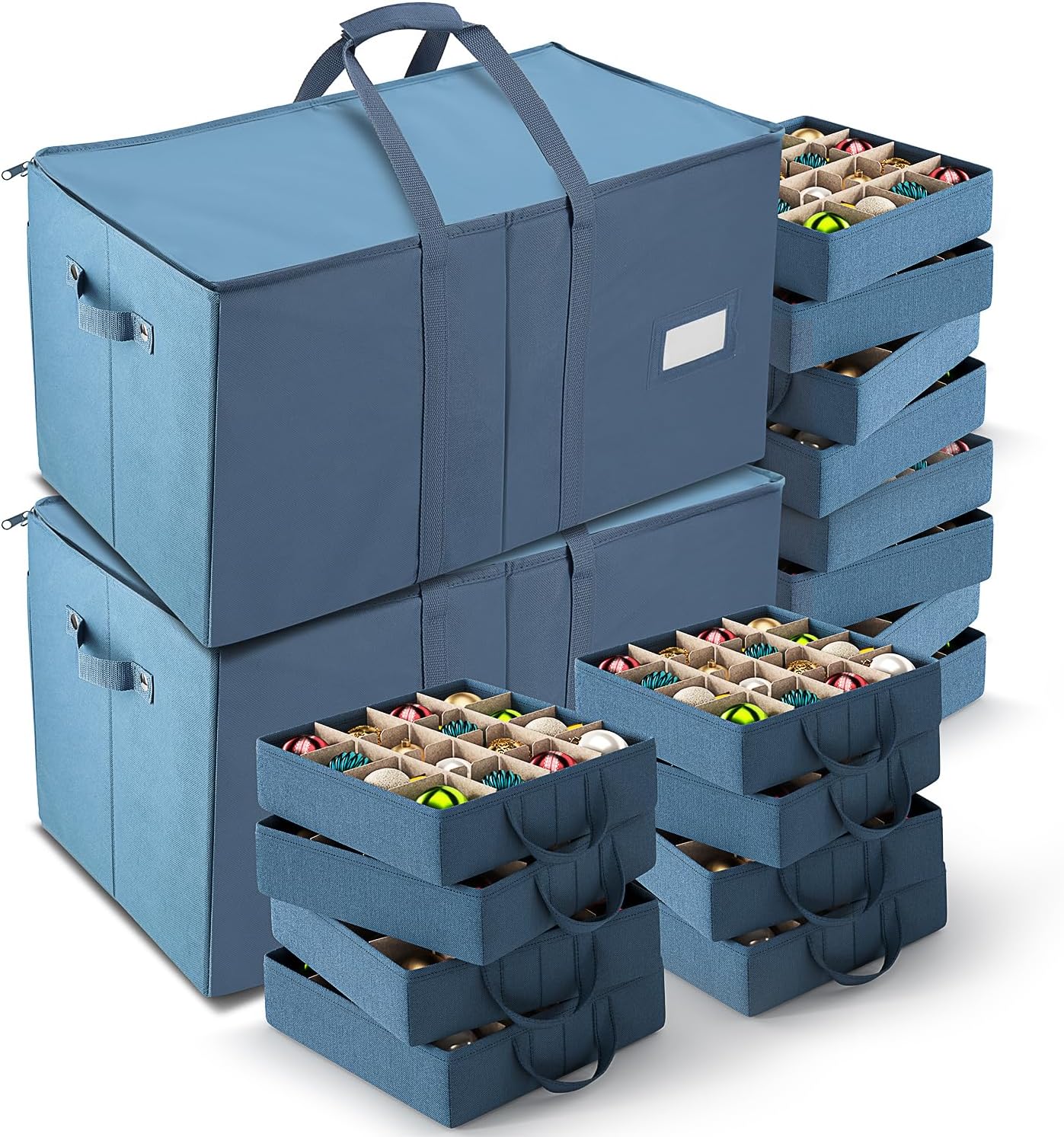 Hearth & Harbor Large Christmas Ornament Storage Box for 128 Ornaments