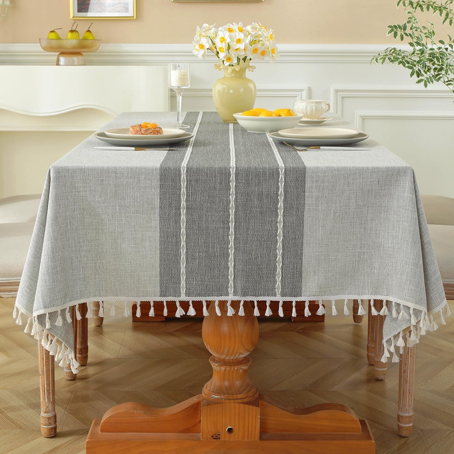 Laolitou Rustic Waterproof Tablecloth for Dining and Parties