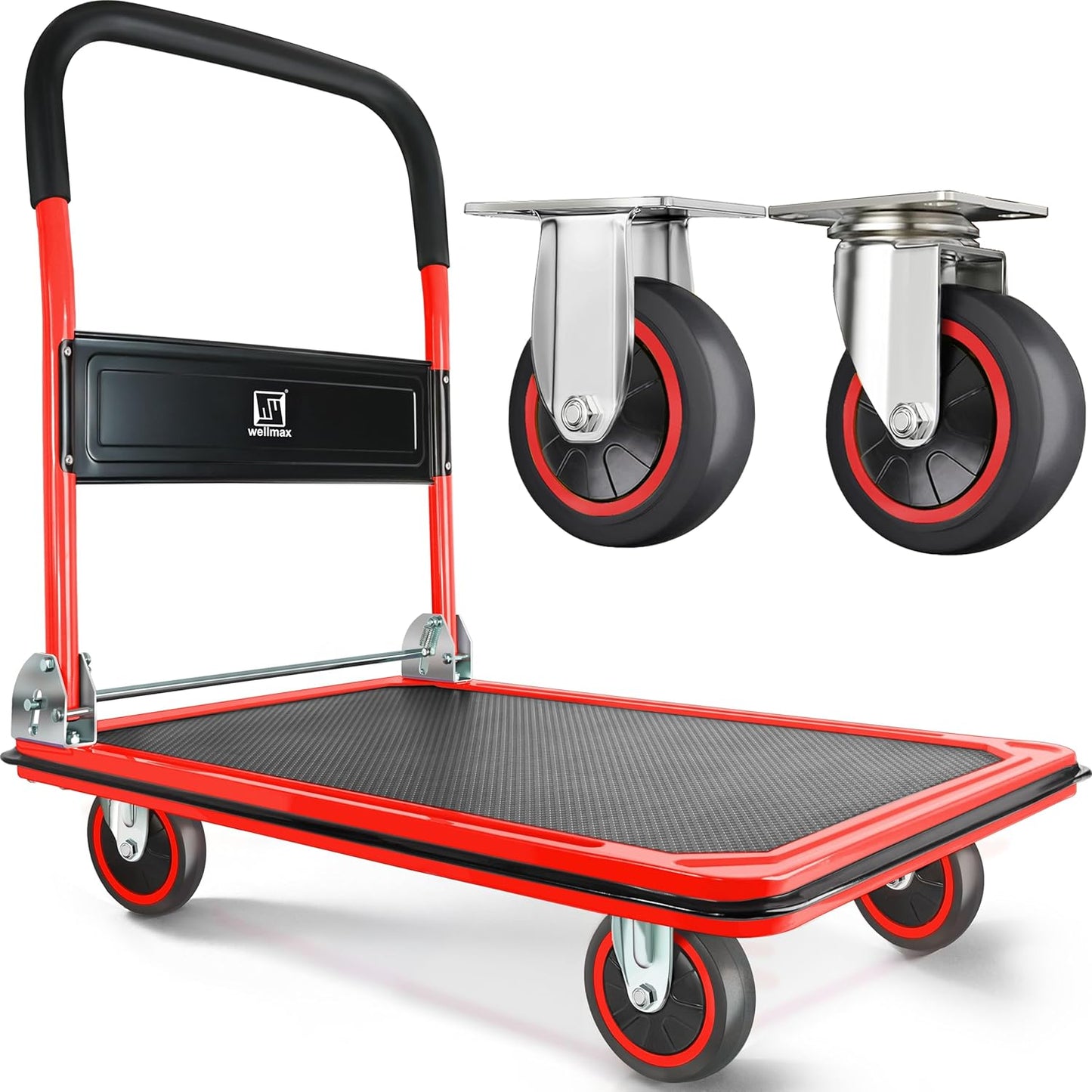 Push Cart Dolly with 660lb Capacity for Easy Storage and Use