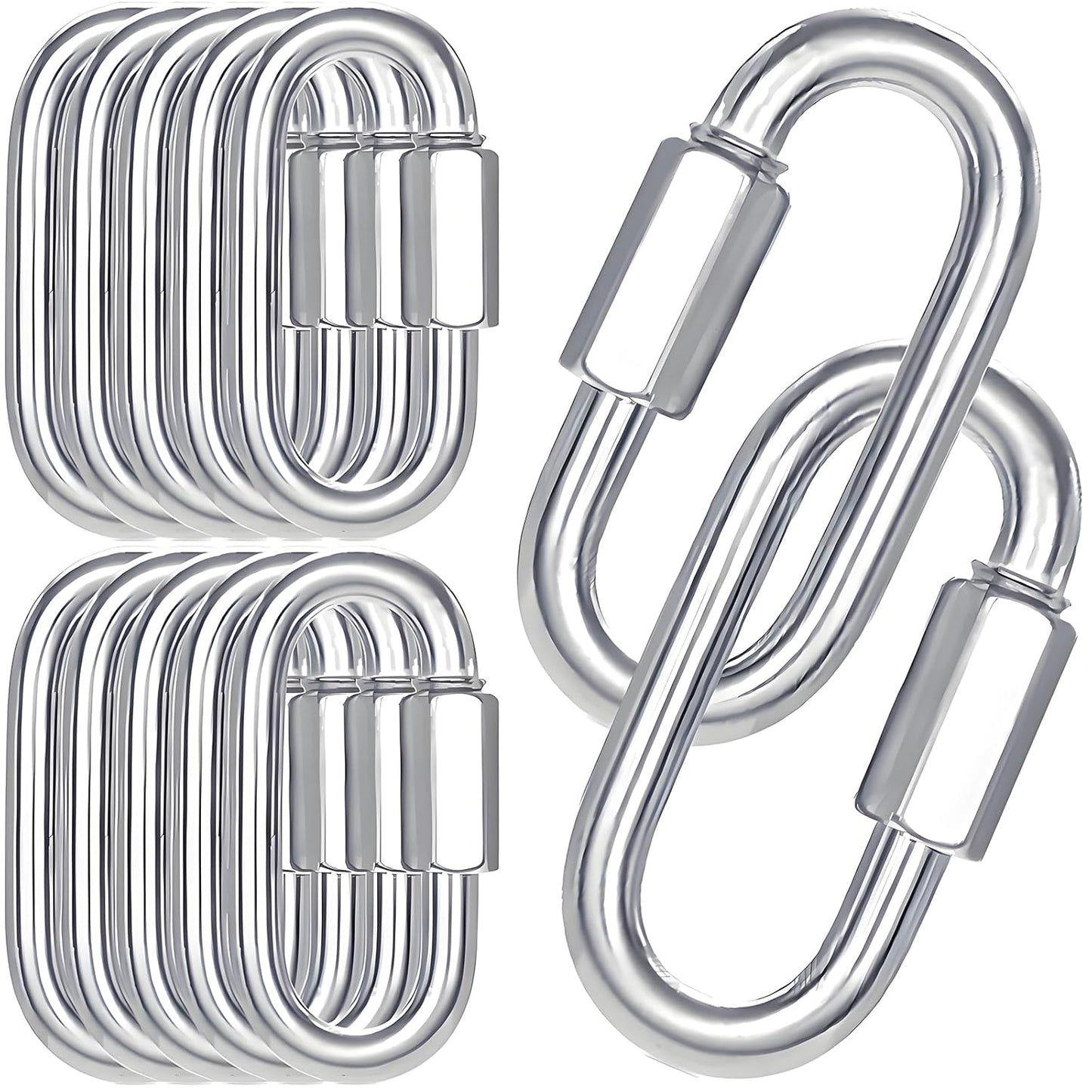 30-Pack M10 Quick Links for Heavy Duty Locking Carabiners