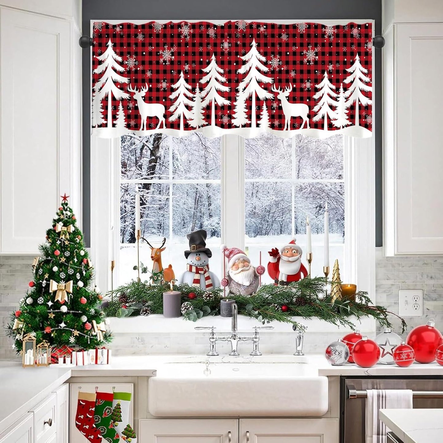 Christmas Window Valance - Festive Home Decor