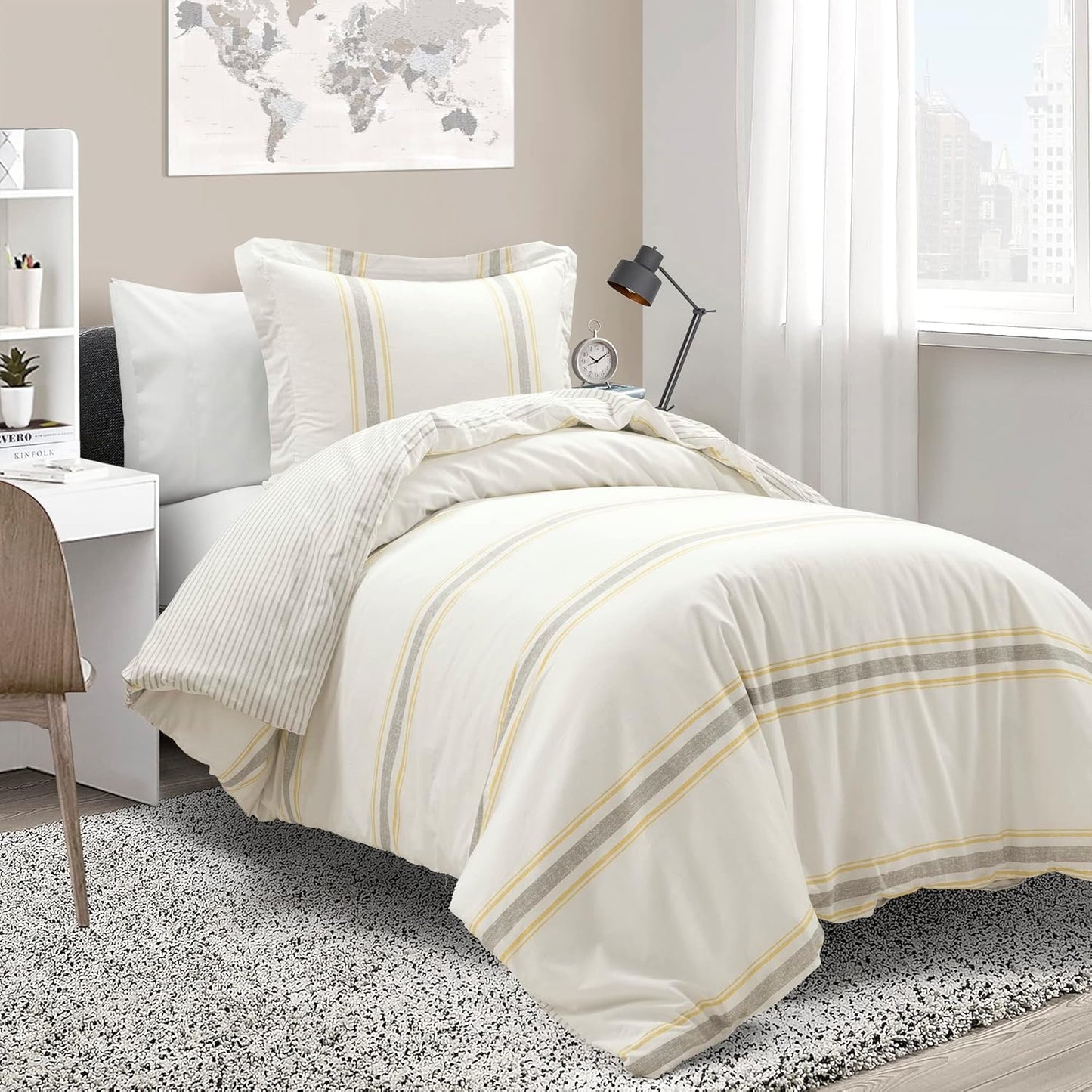 Farmhouse Twin XL Duvet Set - Yellow/Gray - Kids & Teens
