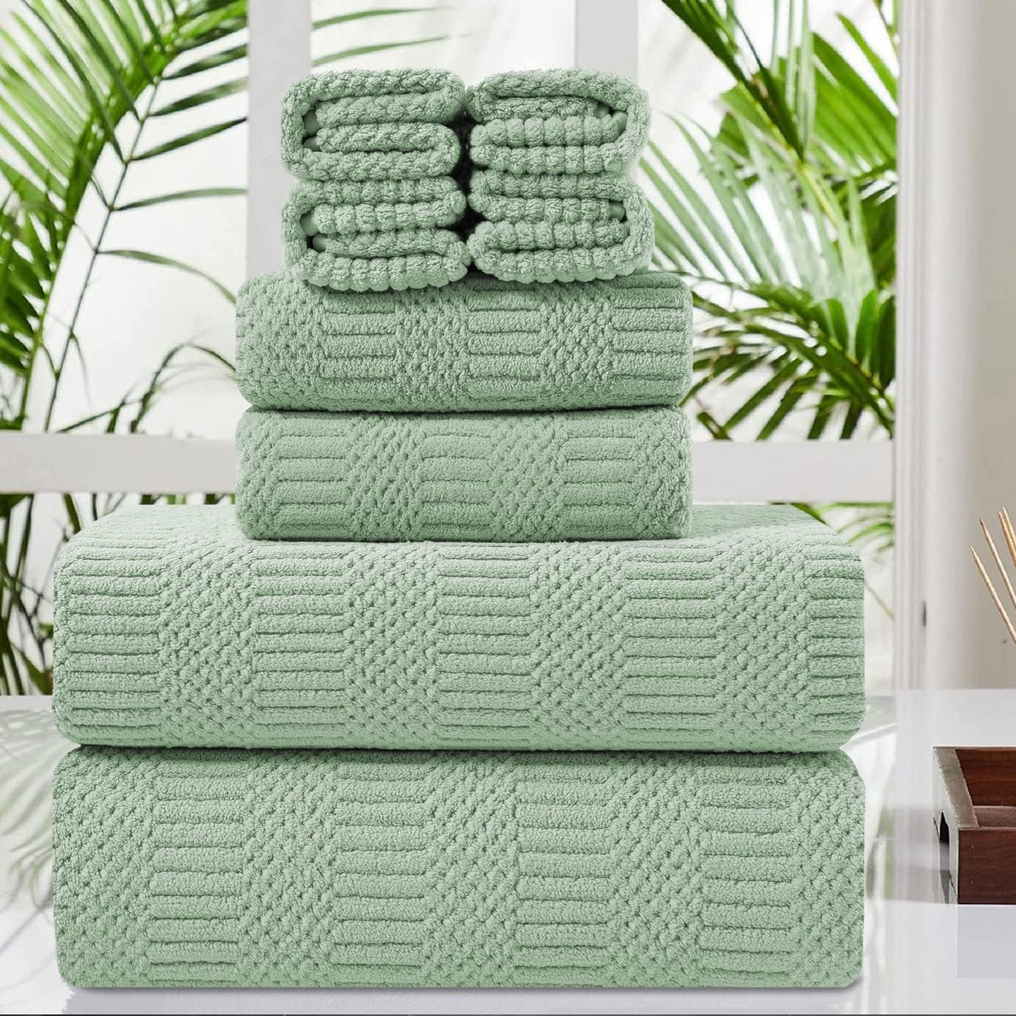 Oversized Green Bath Towel Set for Ultimate Comfort and Style