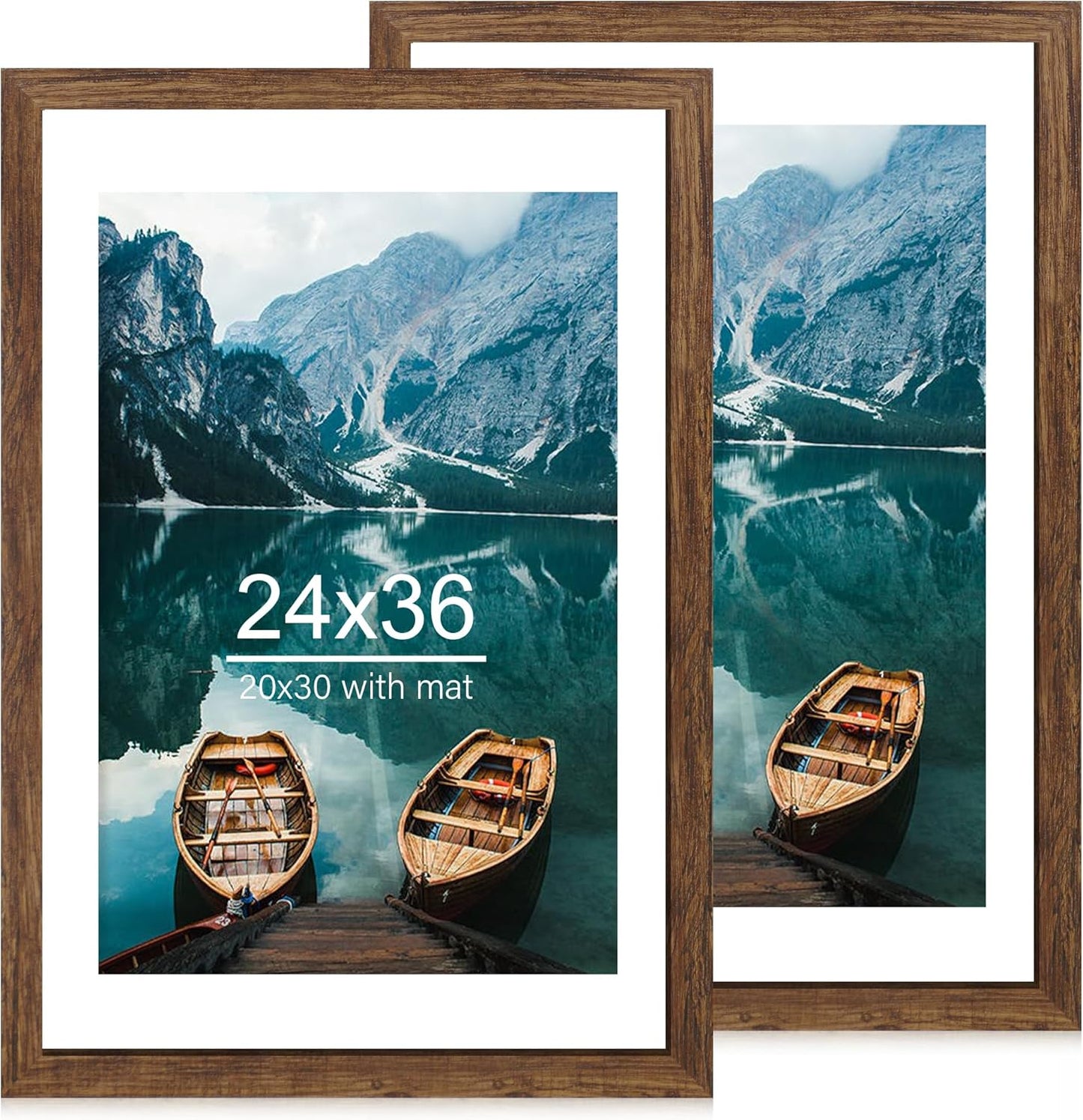 24x36 Rustic Brown Wood Poster Frame Set of 2 for Pictures