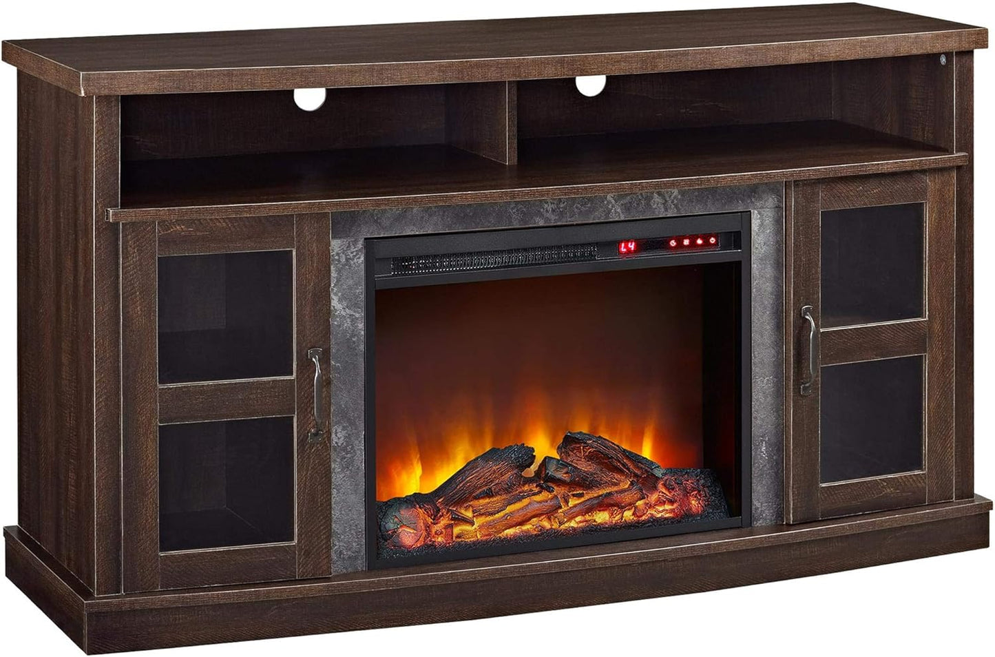Espresso TV Console with Fireplace for TVs up to 60