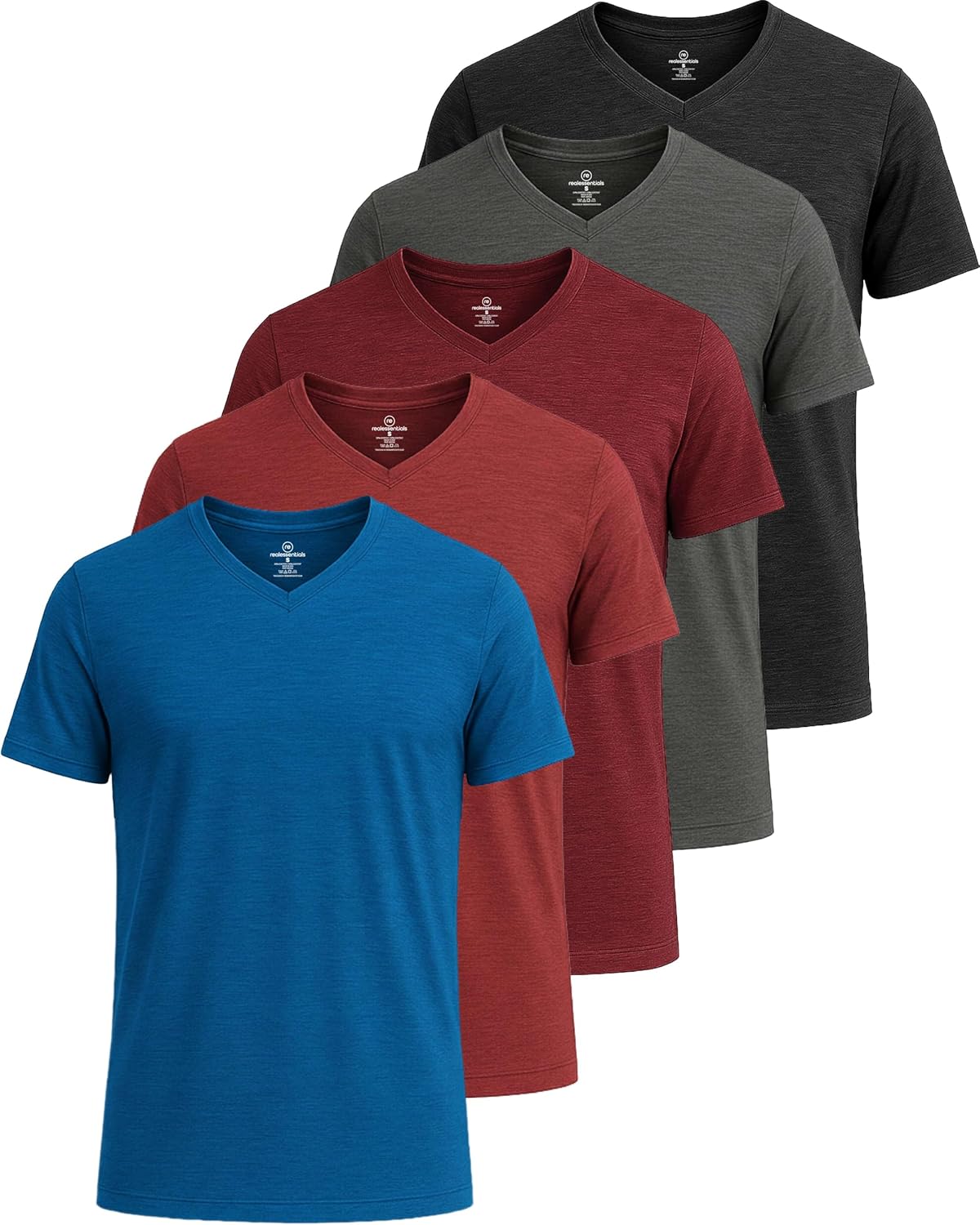 Mens V-Neck Dry-Fit Moisture Wicking Active T-Shirt Pack
