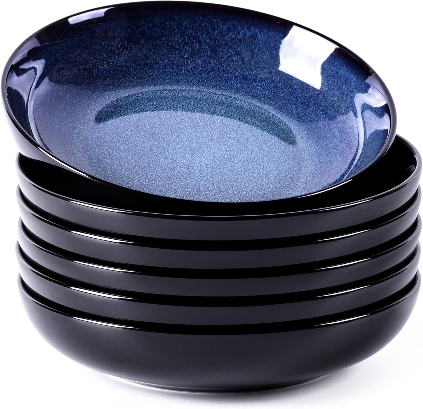 LERATIO Large Pasta Bowls Set of 6, 38oz Ceramic Bowls