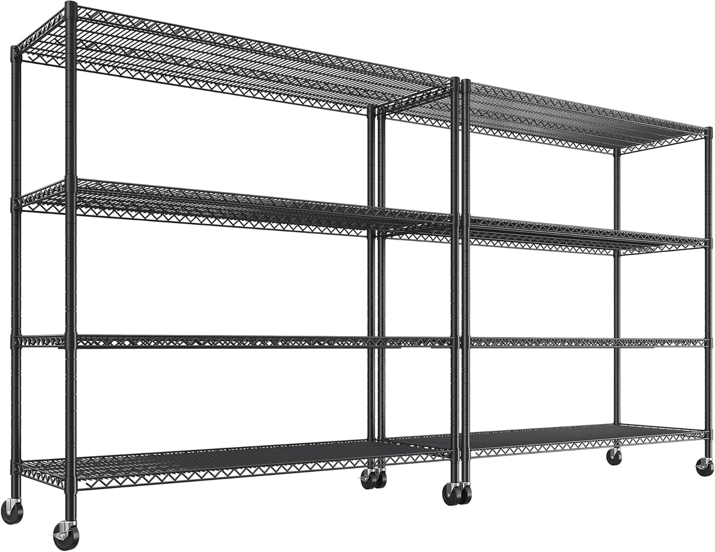 REIBII 55.5ft'W Heavy Duty Storage Shelves with Wheels for Home