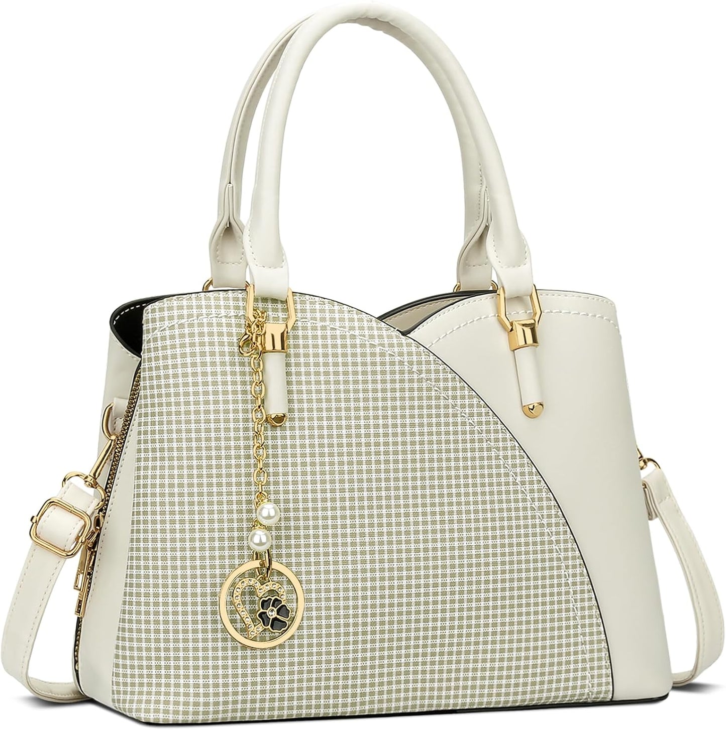 KKXIU Triple Compartments Handbags for Women Fashion Satchel