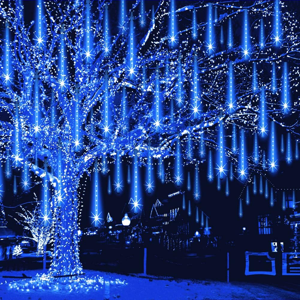 UL Certified Meteor Shower Lights: Magical Blue Cascading Sparkle