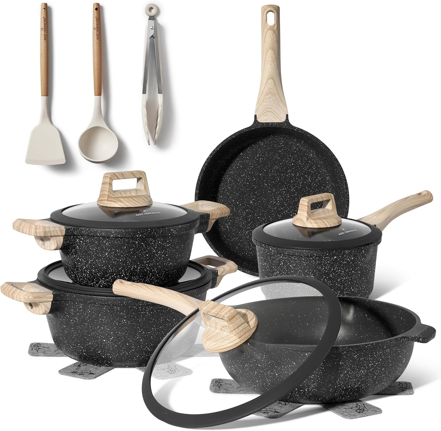 Non Stick Induction Cookware Set 14 Pcs by Just Perfecto