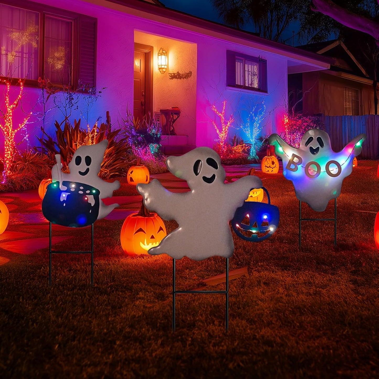 Solar Halloween Decorations Outdoor Ghost Lights for Yard