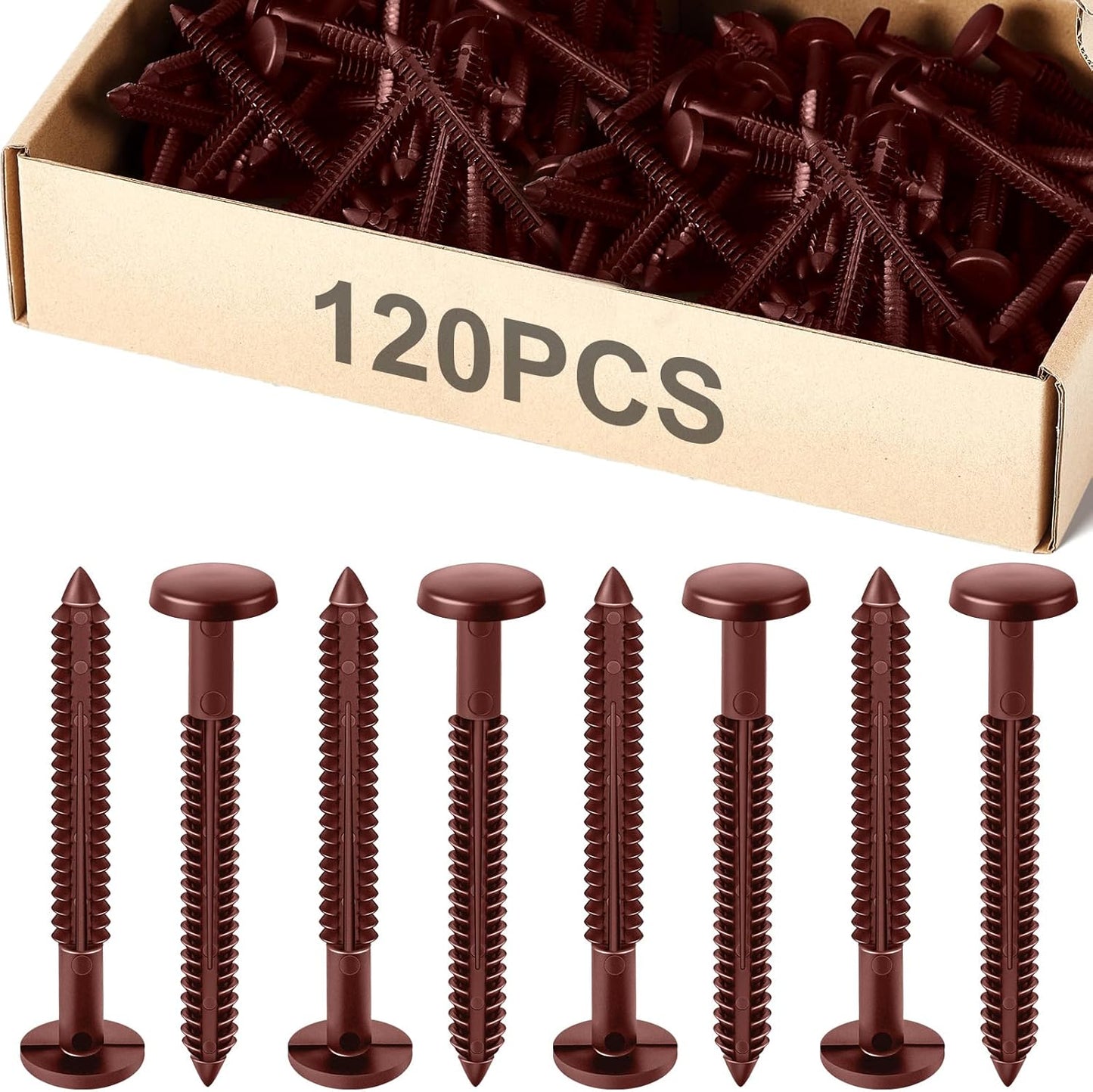 Vinyl Shutter Fasteners 120 Pcs 3 Inch Burgundy Red for Blinds