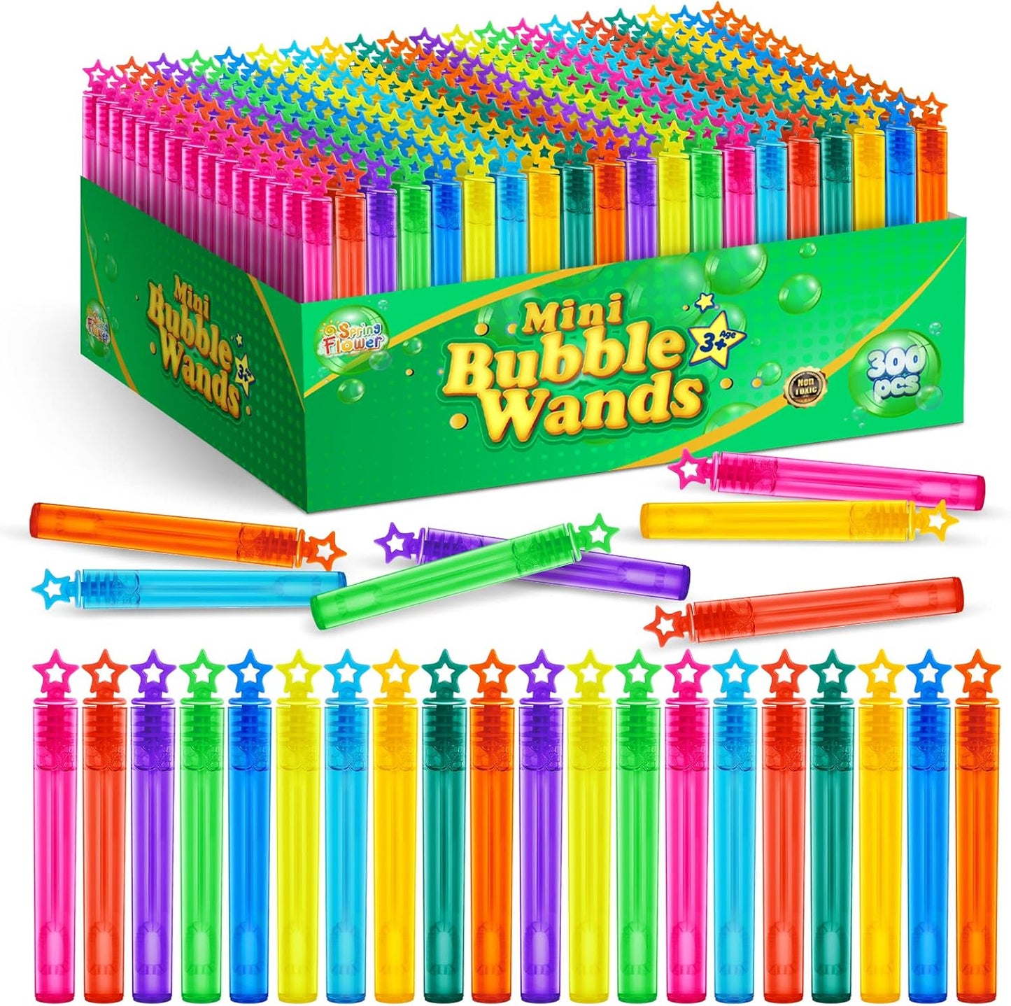 300 Pieces Mini Bubble Wands for Kids Birthday and Party Fun