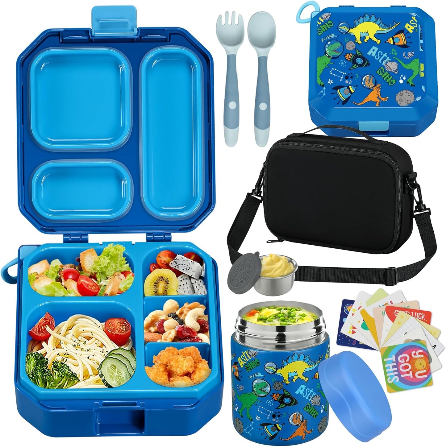 Bento Lunch Box for Kids with Leak-Proof Soup Thermo Jar