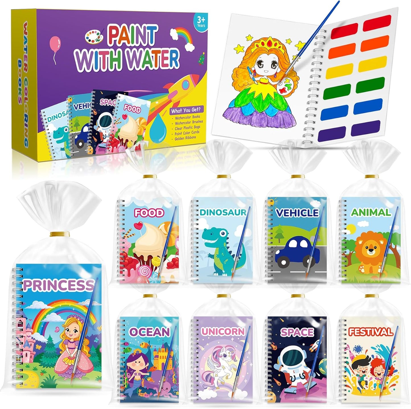 Mini Water Coloring Books for Kids Party Favors - 36 Pack
