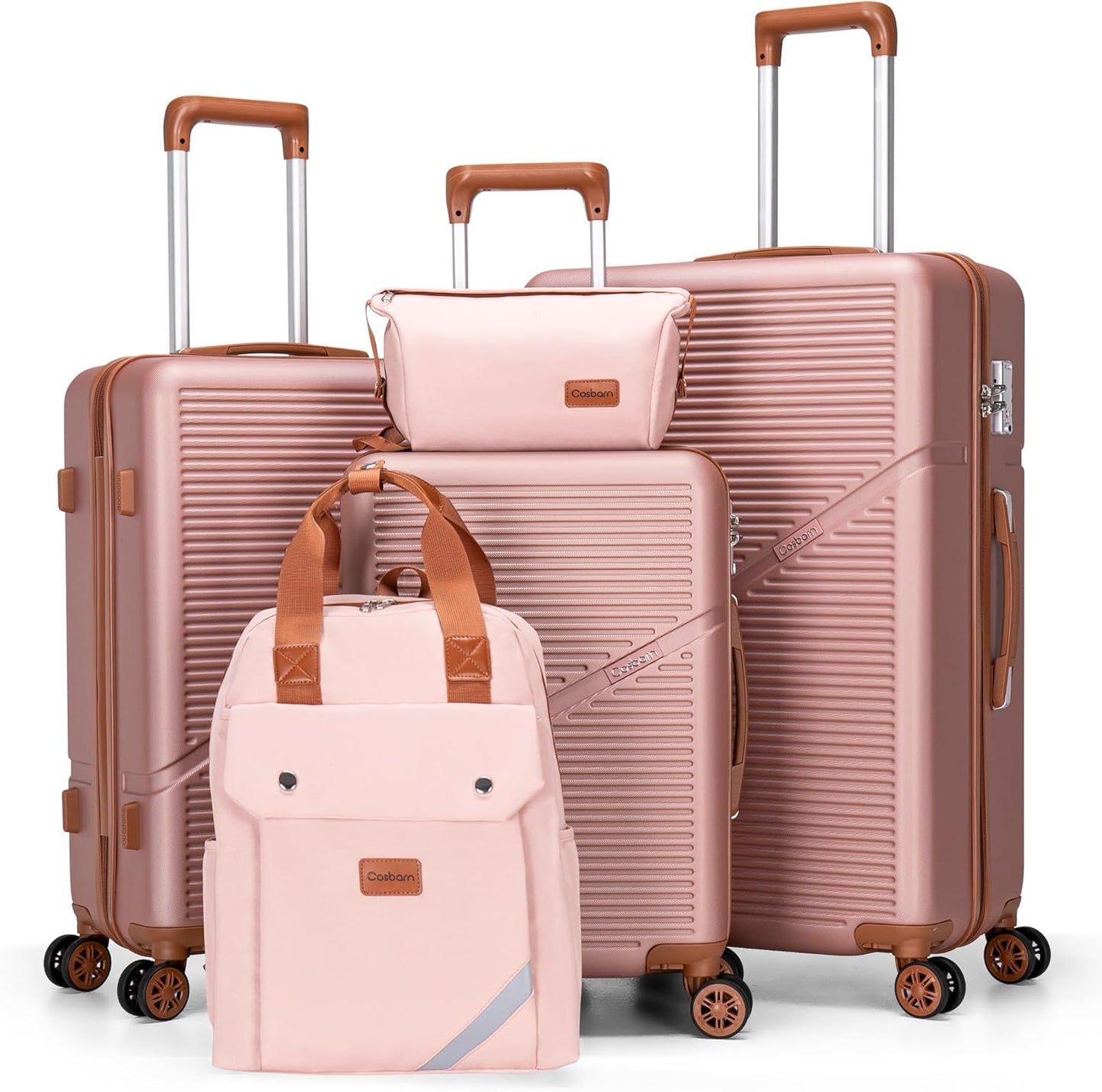 5 Piece Luggage Set with Wheels for Effortless Travel Experience