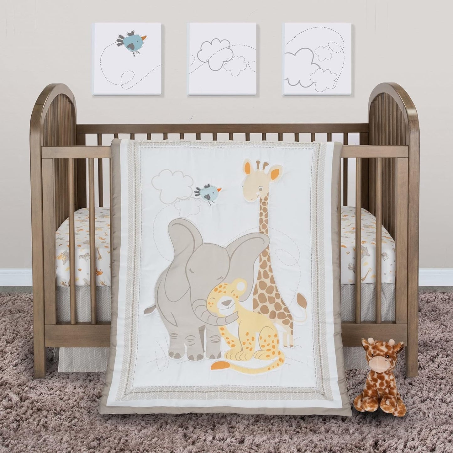 Sammy & Lou Safari Snuggle 4-Piece Baby Crib Bedding Set Review
