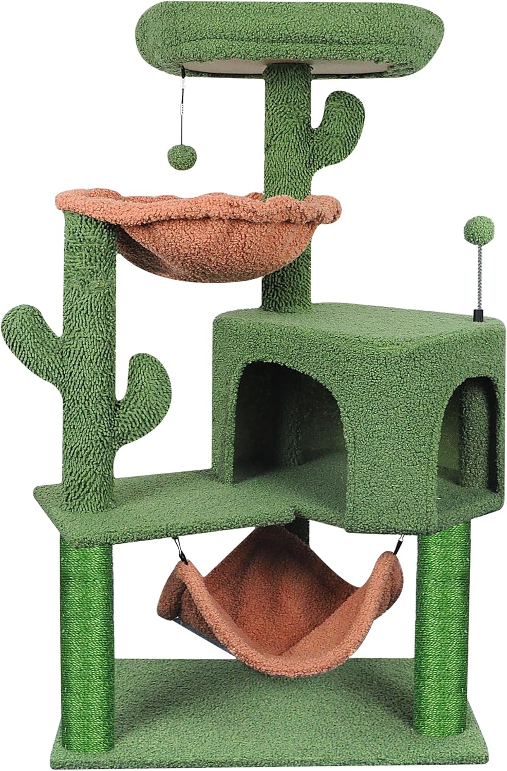 YUNIQUE Cat Tree with Condo, Scratch Post, and Big Hammock