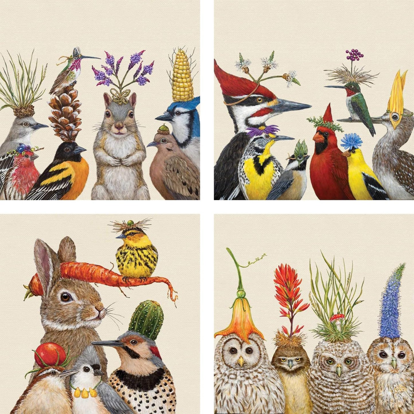 Forest Festivities Beverage Napkins, 4 Bundles (20ct each) - Charming Paperproducts Design