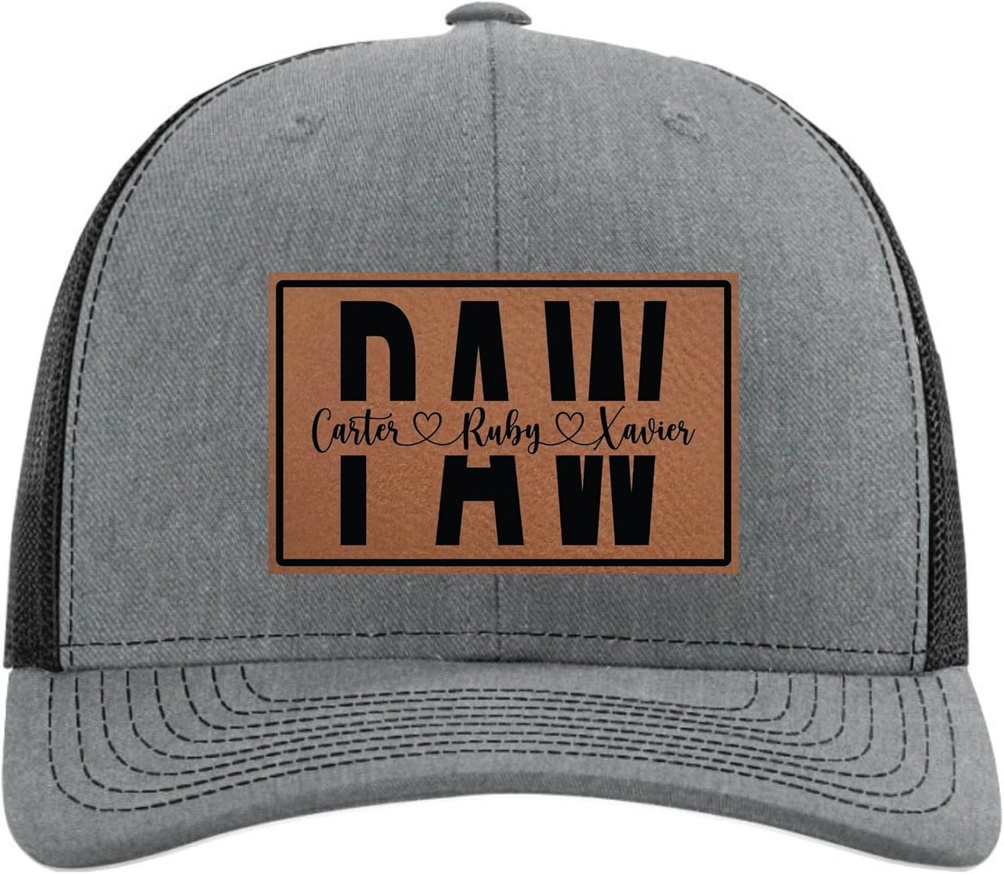 Personalized Fathers Day Hats Customized for Grandpa from Grandkids