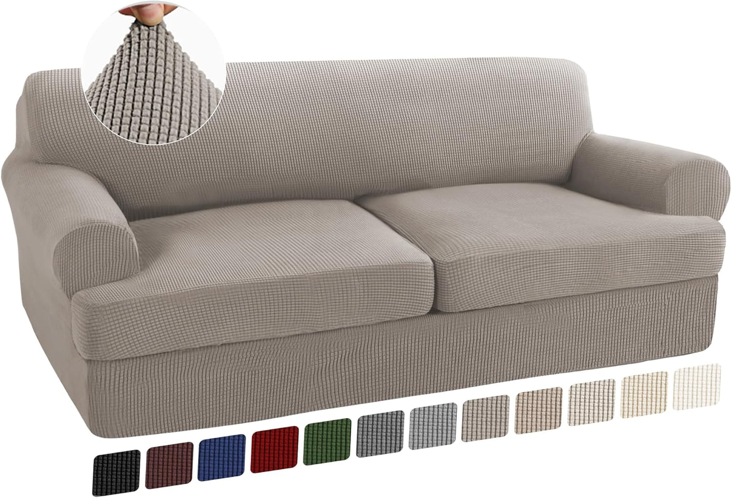 Turquoize T Cushion Sofa Slipcovers for 2 Cushion Couches