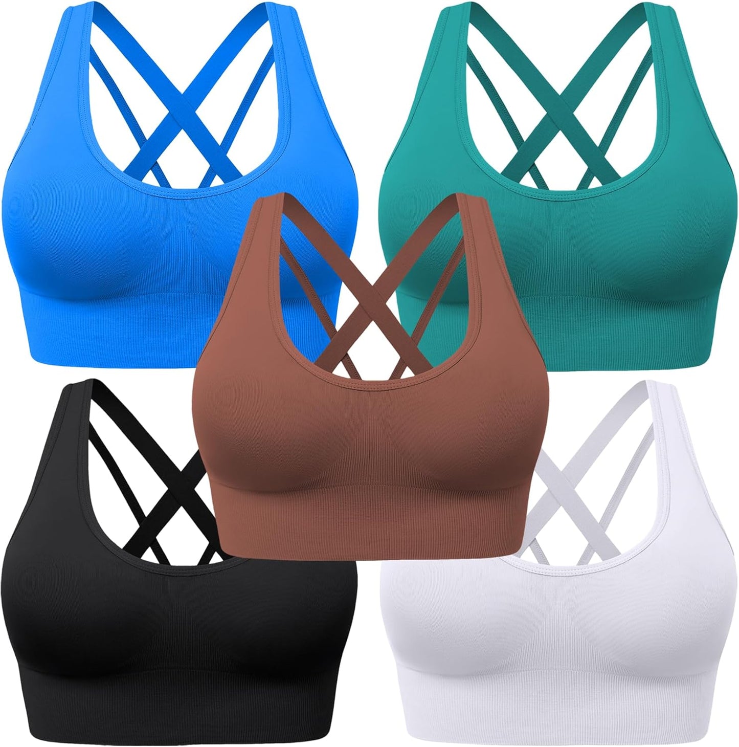 BLUELILY Sports Bra for Women with Criss Cross Straps and Comfort
