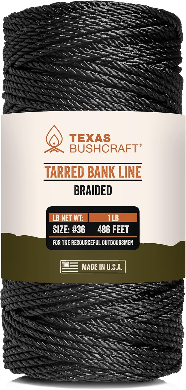 Texas Bushcraft Tarred Bank Line Twine for Fishing and Camping