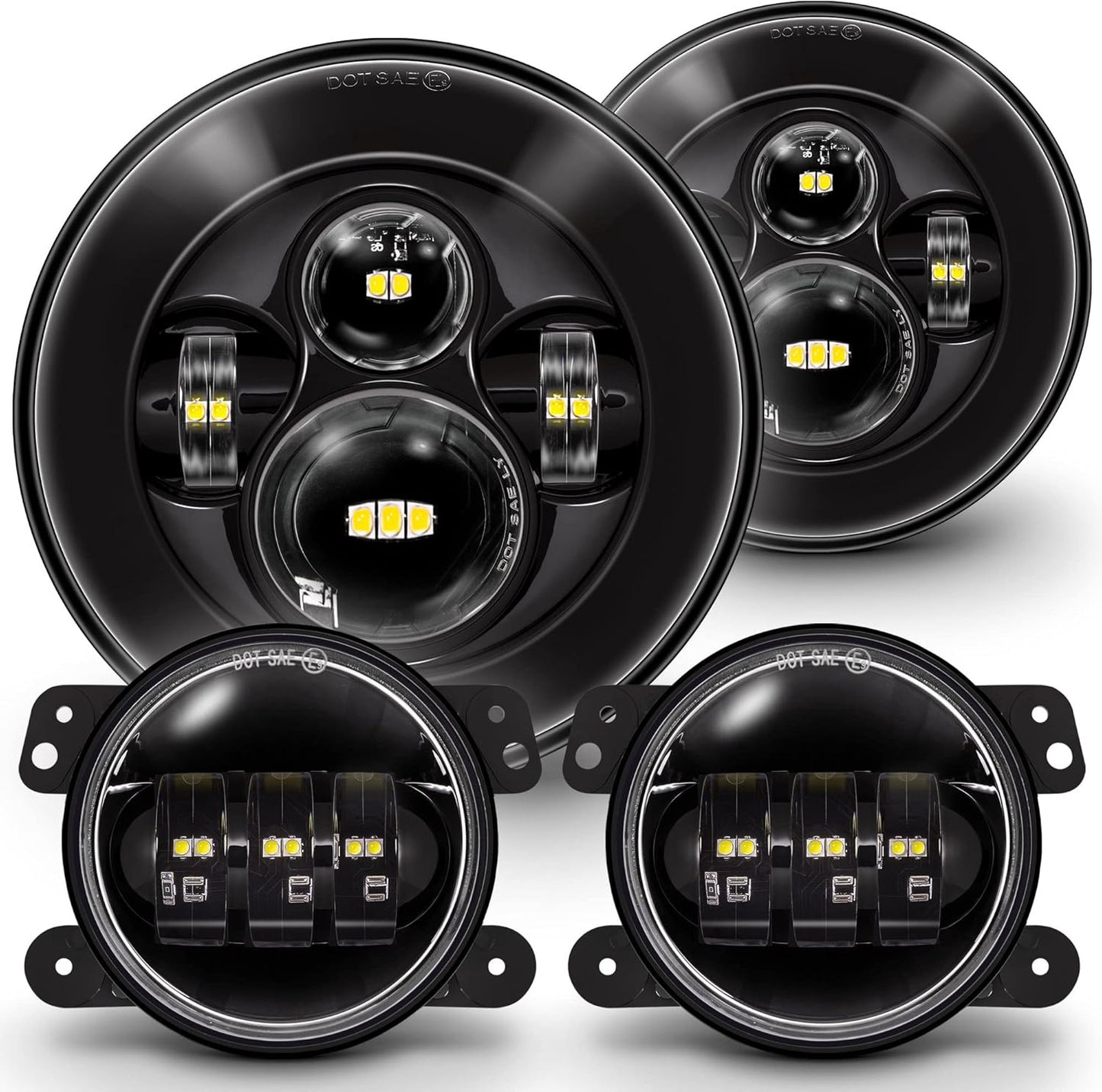 TRUE MODS 7-inch H6024 LED Headlights & 4-inch Fog Lights Kit