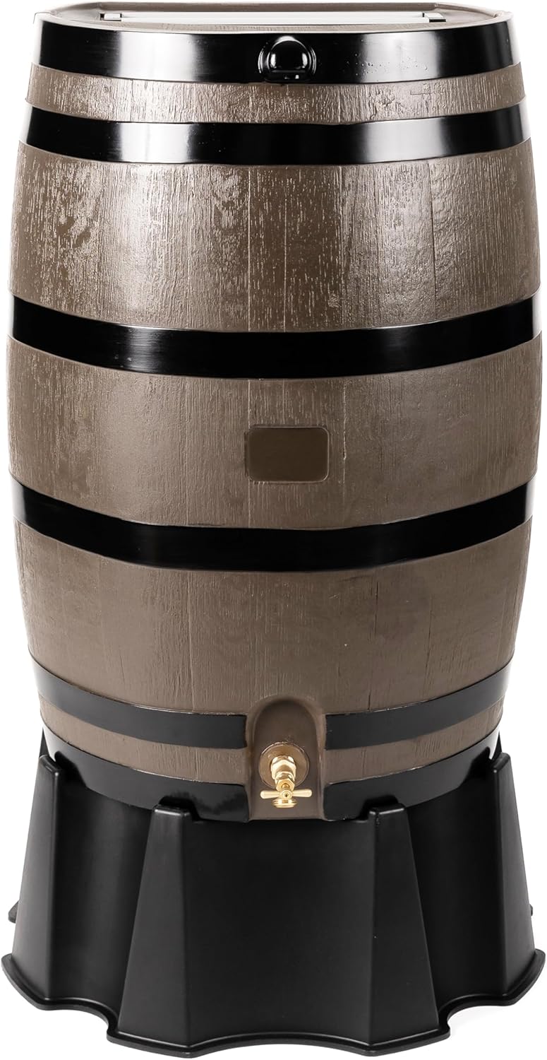 50-Gallon Rain Barrel for Efficient Water Collection and Storage