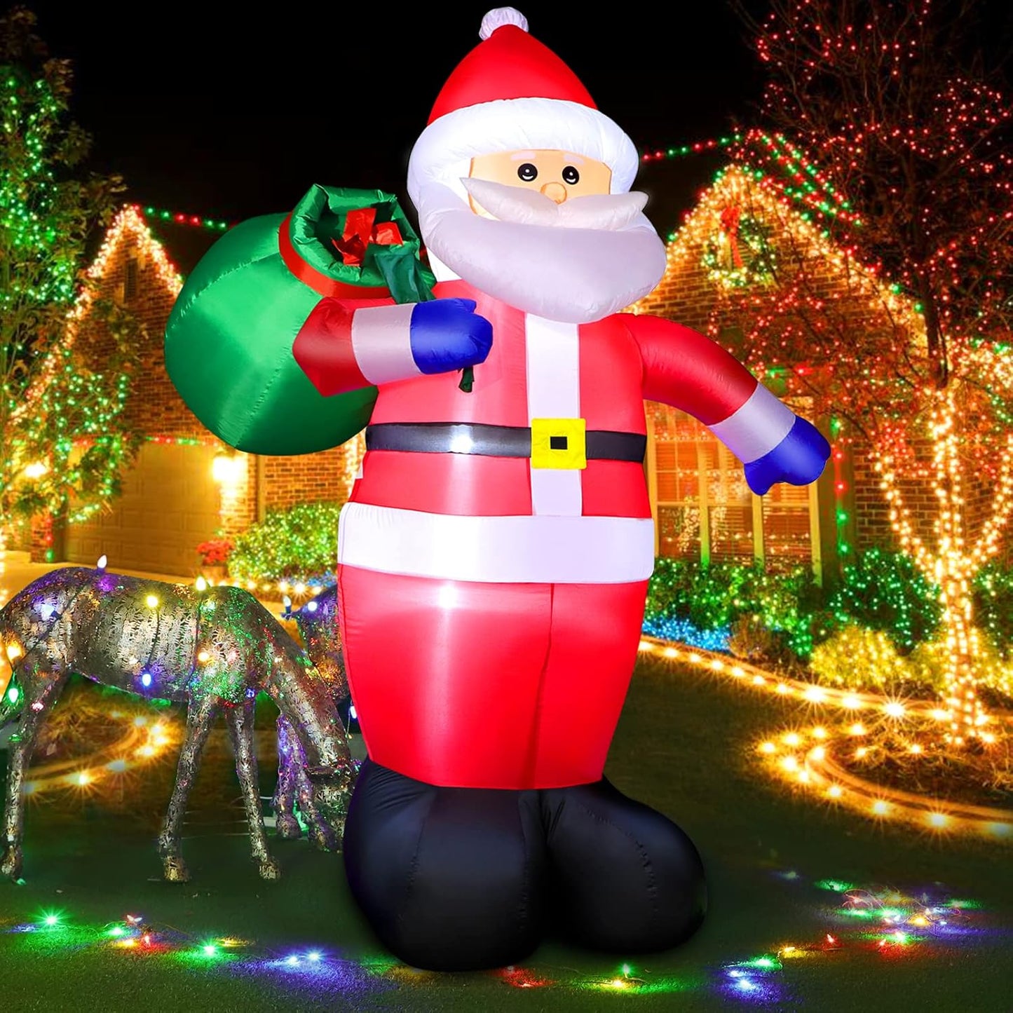 8 FT Christmas Inflatables Santa Claus for Outdoor Decor