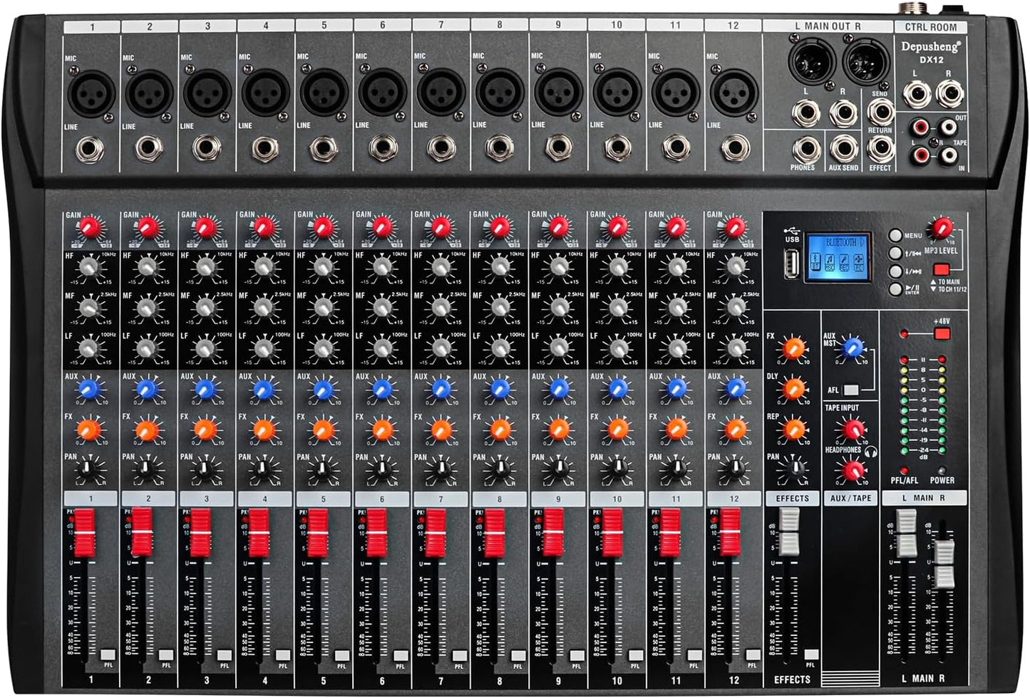 12-Channel DJ Sound Controller Interface for Studio Recording