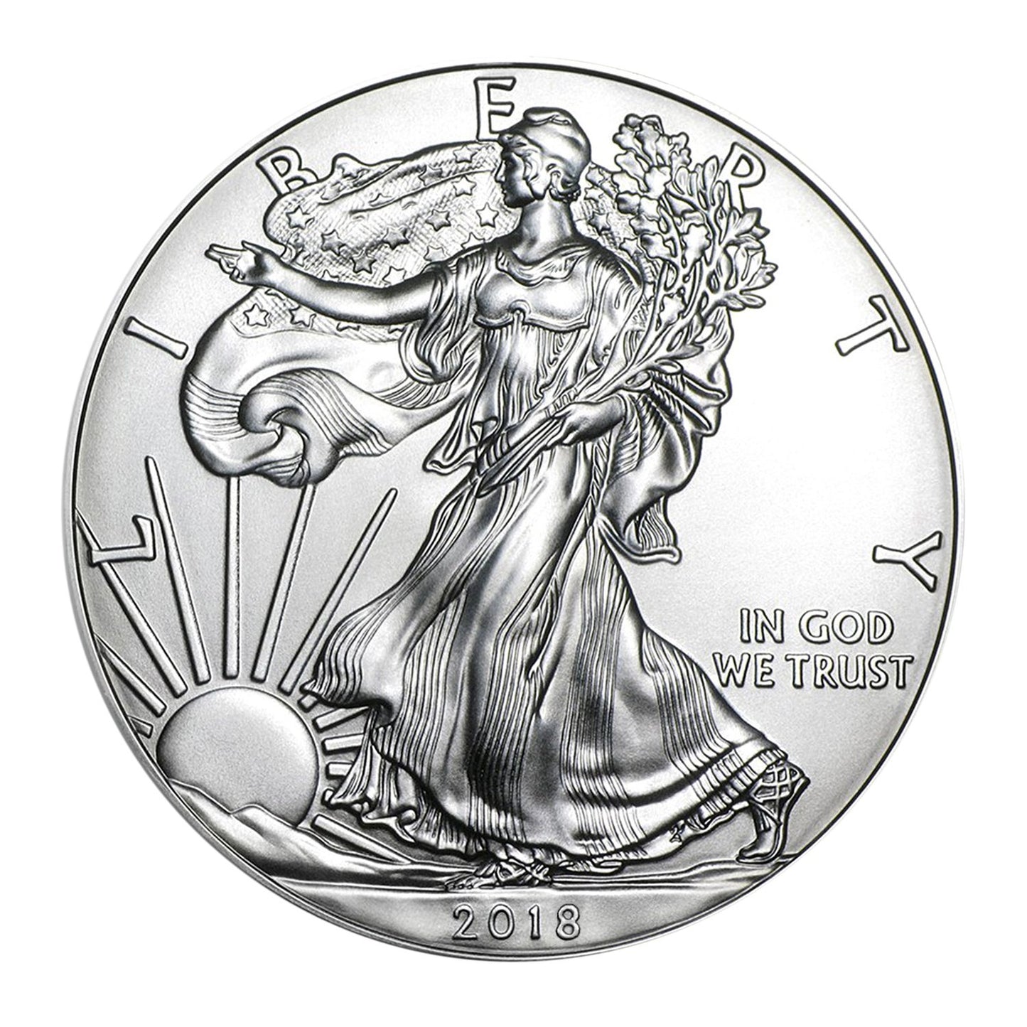 USA 2018 American Silver Eagle Coin with Holder Brilliant Uncirculated