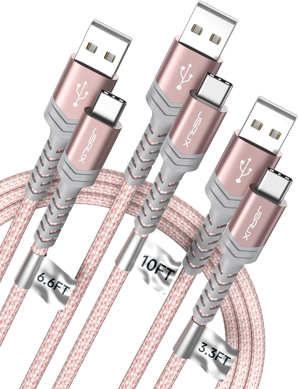 Fast Charge 3-Pack USB-C Cable Set - Samsung & iPhone Compatible