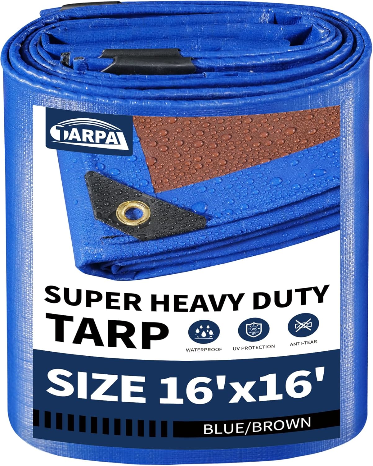 TARPAL 16x16ft Waterproof Heavy Duty Tarp for All Uses