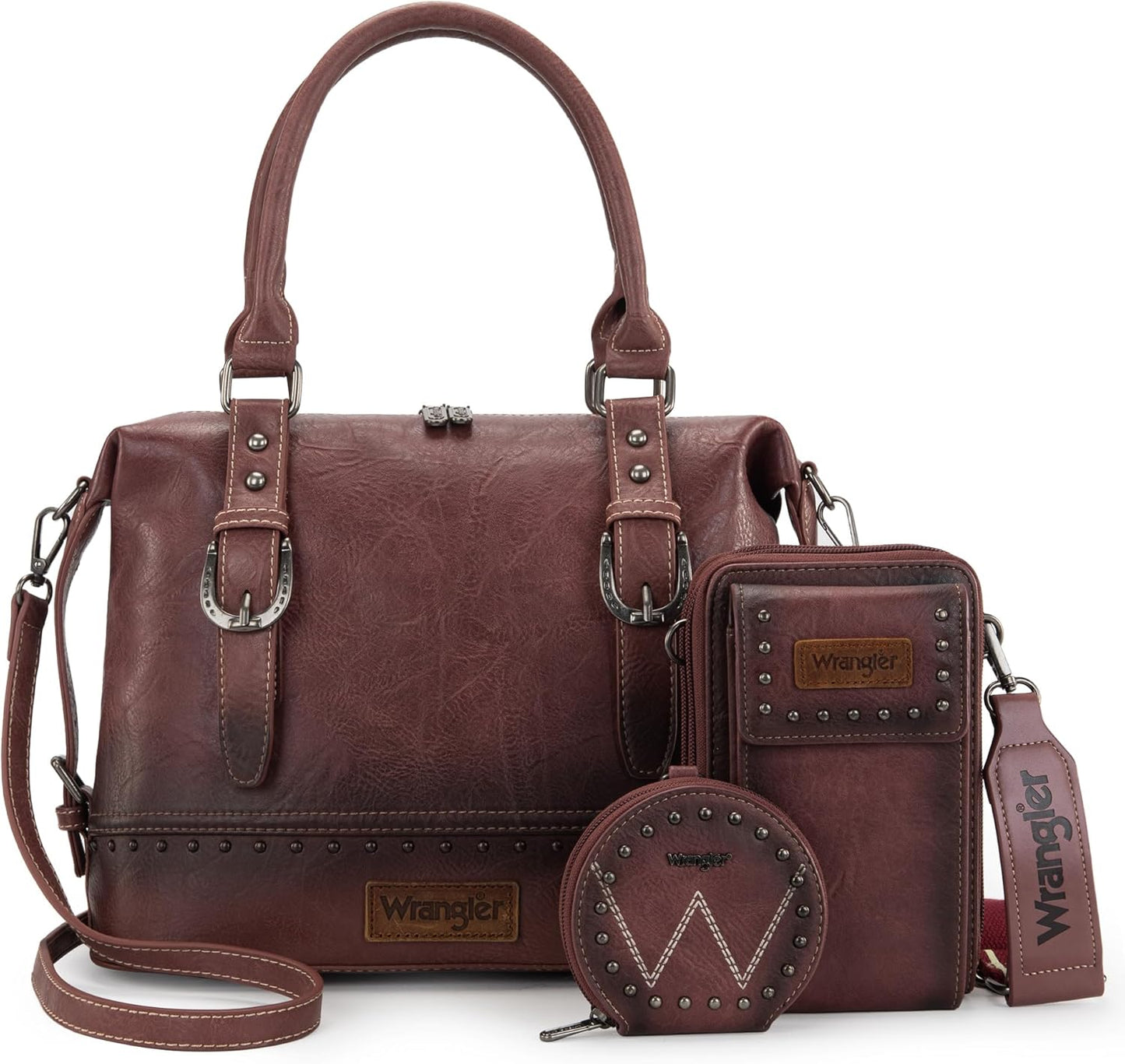 Wrangler 3Pcs Doctor Bag Sets for Women Top-handle Satchel Bags