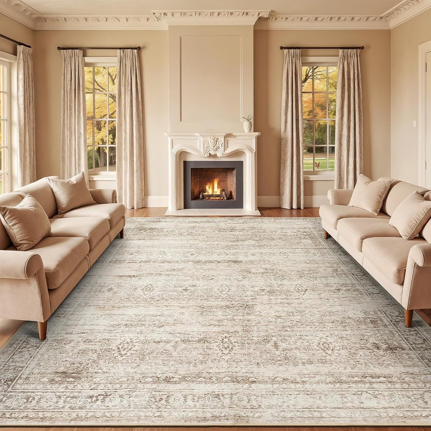 Lofus 8x10 Area Rug for Living Room - Soft Washable Carpet
