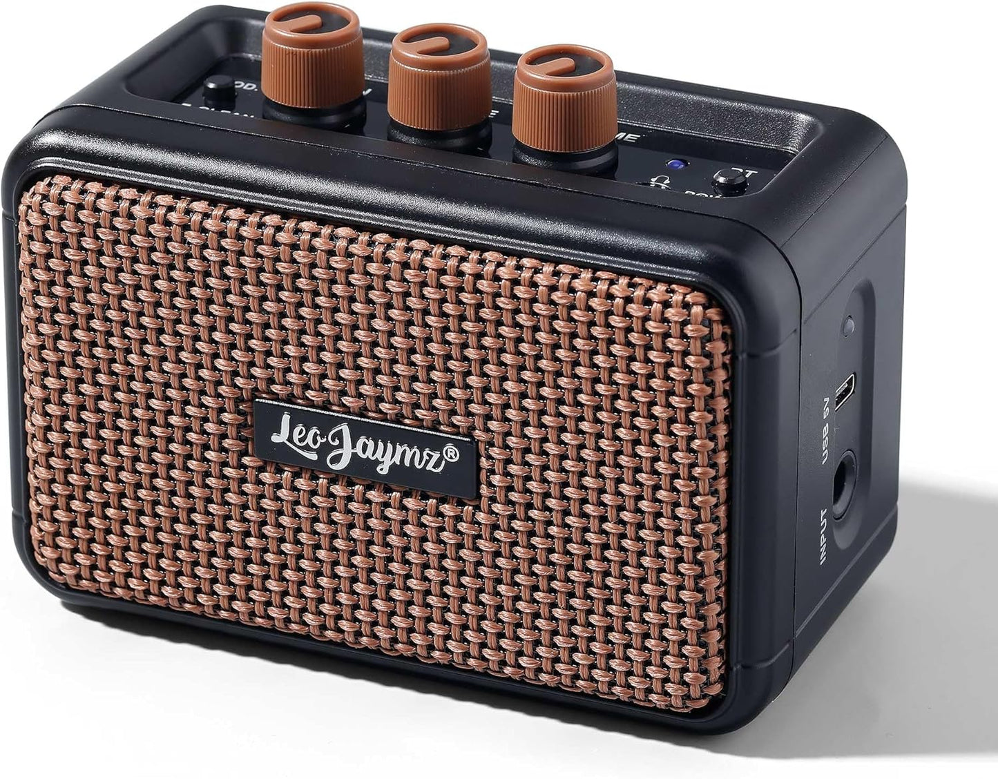 Leo Jaymz 5W Mini Guitar Amp - Wireless Rechargeable Battery, Dual Speakers, Ideal for Practice