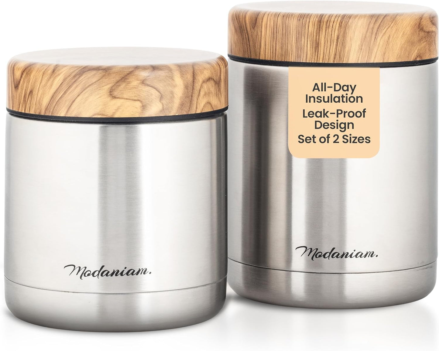 Modern Stainless Steel Vacuum Insulated Food Jars Set for Meals